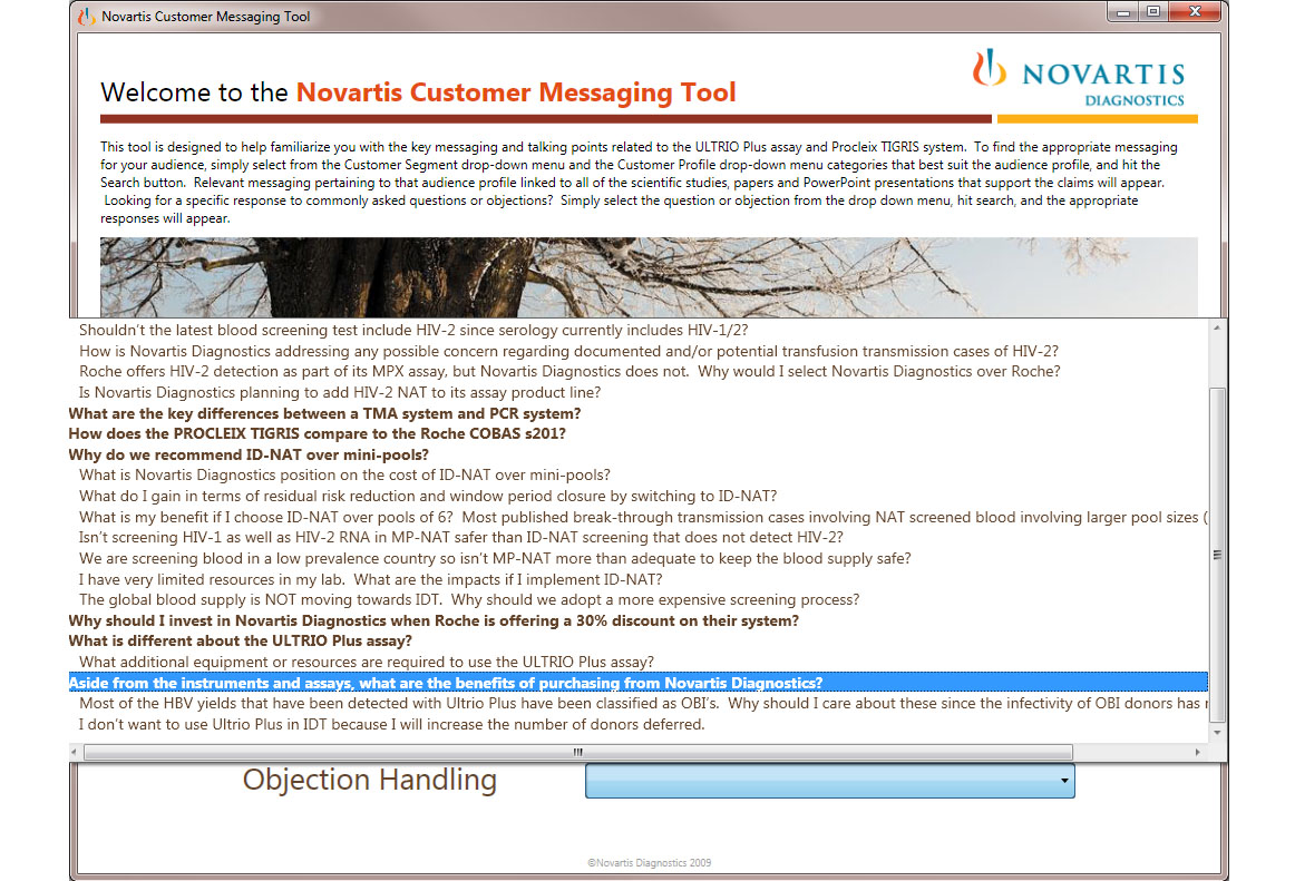 Novartis Sales Tool UI/UX - WPF-Based Field Application
