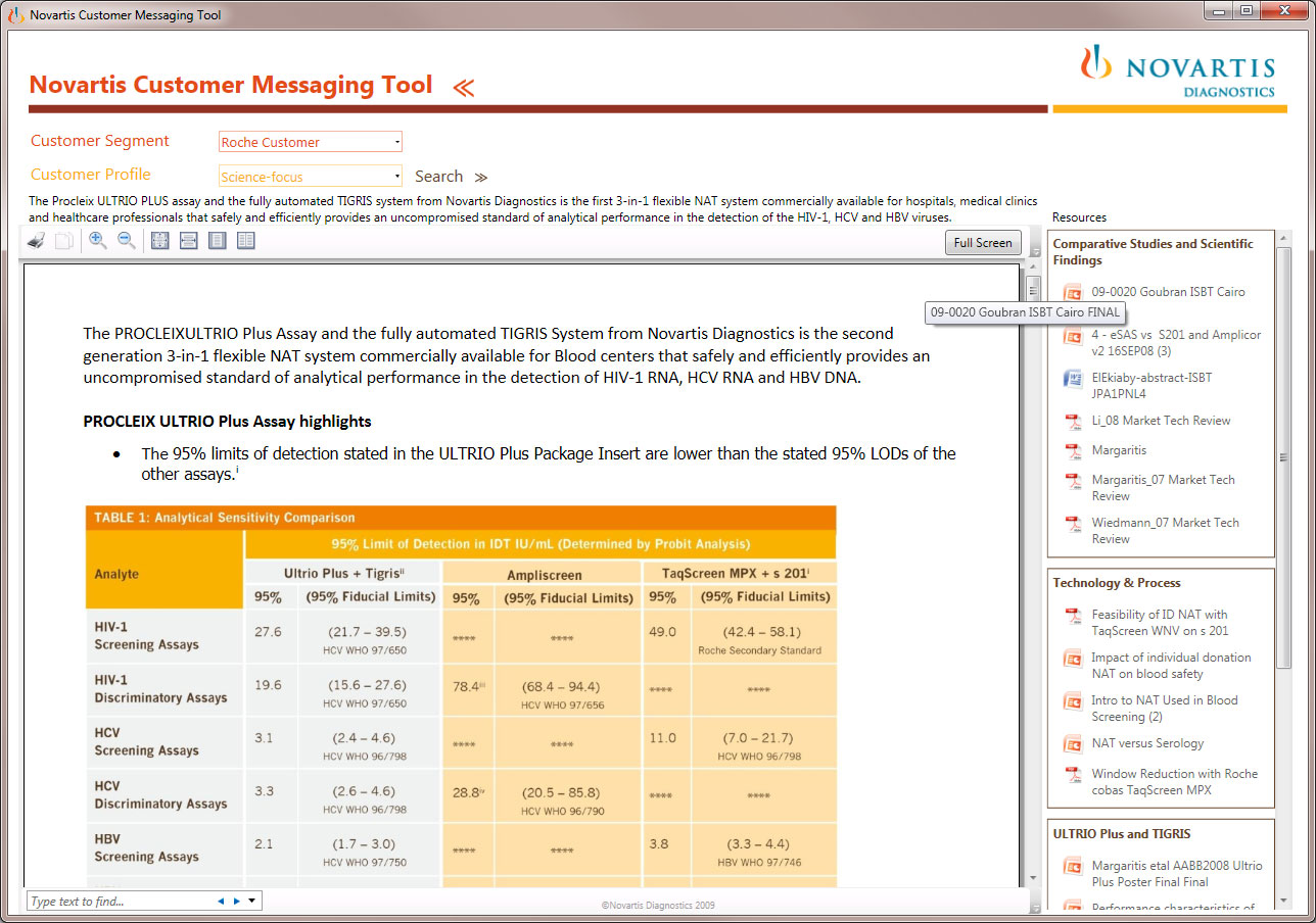 Novartis Sales Tool UI/UX - WPF-Based Field Application